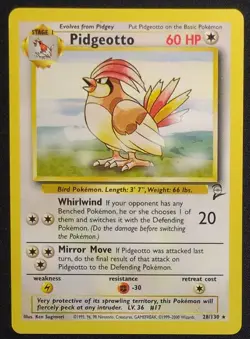 Pidgeotto 28/130 Base Set 2 Pokemon Card - Image 1
