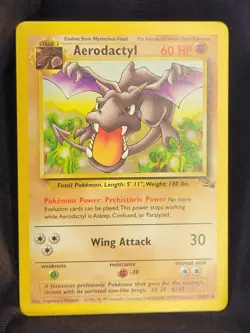 Lot of 3 Aerodactyl 16/62 Fossil Unlimited Rare Pokemon Card Non-Holo LP Vintage - Image 3
