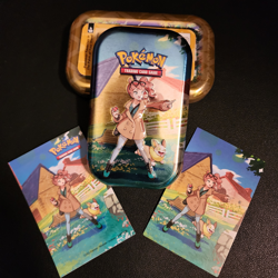 Pokemon TCG: Crown Zenith Mini Tin Sonia & Yamper Sticker & Card *NO PACKS* - Image 1