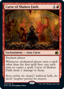 1x Curse of Shaken Faith NM-Mint, English Innistrad: Midnight Hunt MTG Magic - Image 1