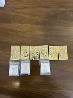 *NO Pokeballs* Set Of 6 Pokemon 23K Gold Plated Cards 1999 Burger King Promotion - Image 1