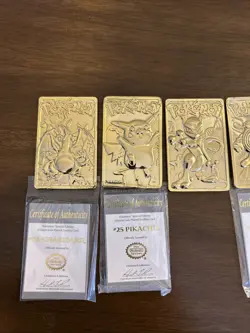 *NO Pokeballs* Set Of 6 Pokemon 23K Gold Plated Cards 1999 Burger King Promotion - Image 2