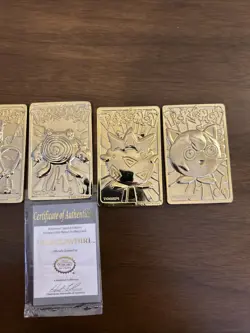 *NO Pokeballs* Set Of 6 Pokemon 23K Gold Plated Cards 1999 Burger King Promotion - Image 3
