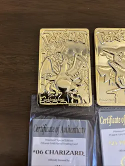 *NO Pokeballs* Set Of 6 Pokemon 23K Gold Plated Cards 1999 Burger King Promotion - Image 4