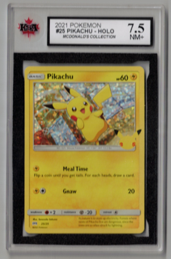 PIKACHU 2021 McDonald's Pokemon Holo Card 25/25 Graded KSA 7.5 Near Mint Plus 🔥 - Image 1