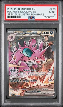 2025 POKEMON DRI SPECIAL ILLUSTRATION RARE #233 TEAM ROCKET'S NIDOKING EX PSA 9 - Image 1