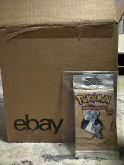 1999 Pokemon Fossil Booster Pack WOTC Lapras Unlimited Long Crimp - Image 1