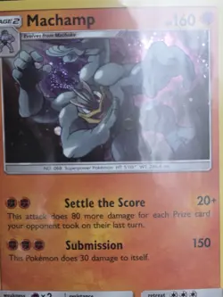 Pokemon SWIRL Machamp 65/145 Guardians Rising Holo Cosmos Holo NM - Image 4