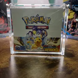 Pokemon Surging Sparks Booster Box New Factory Sealed With Acrylic Case - Image 1