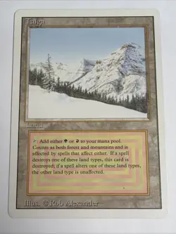 MTG Taiga Revised Edition Dual Land, NM/LP Condition - Image 1