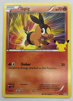 Pokemon TCG Tepig Non-Holo Card 13/25 McDonald's 25th Anniversary Promo NM - Image 1