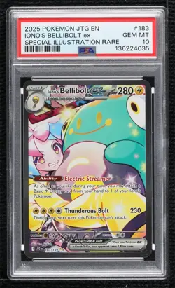 Iono's Bellibolt ex Special Illustration Rare Pokemon JTG PSA 10 - Image 1