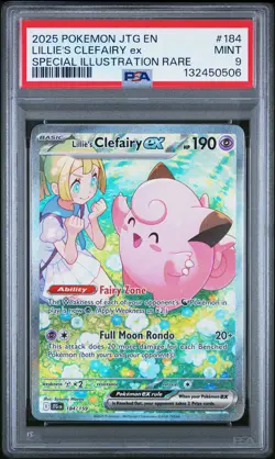 2025 POKEMON JTG SPECIAL ILLUSTRATION RARE #184 LILLIE'S CLEFAIRY EX PSA 9 - Image 1