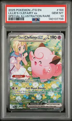 2025 POKEMON JTG SPECIAL ILLUSTRATION RARE #184 LILLIE'S CLEFAIRY EX PSA 10 - Image 1