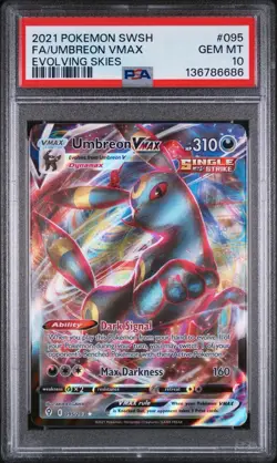 PSA 10 GEM MINT 2021 Pokemon SWSH Evolving Skies Umbreon VMAX Card 95/203 💎💫 - Image 1