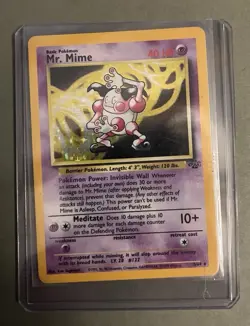 Pokemon TCG Jungle Set Mr. Mime Holo Rare Card 6/64 Vintage WOTC 1999 NM - Image 1