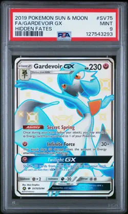 2019 POKEMON SUN & MOON HIDDEN FATES #SV75 FULL ART/GARDEVOIR GX PSA 9 - Image 1