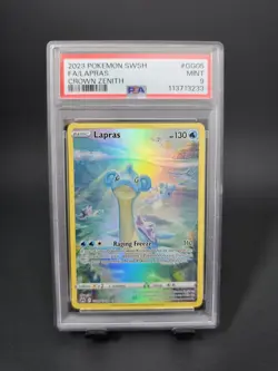 2023 POKEMON SWORD & SHIELD CROWN ZENITH #GG05 FULL ART/LAPRAS PSA 9 - Image 1