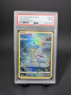 2023 POKEMON SWORD & SHIELD CROWN ZENITH #GG05 FULL ART/LAPRAS PSA 9 - Image 1