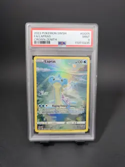 2023 POKEMON SWORD & SHIELD CROWN ZENITH #GG05 FULL ART/LAPRAS PSA 9 - Image 1