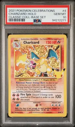 Charizard Celebrations 2021 PSA 10 Gem Mint Pokemon Card - PSA Graded - Image 1