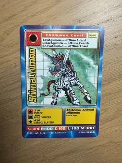 St-76 ShimaUnimon Digimon Swedish Promo Card TCG Rare Digi-Battle Bandai LP - Image 3