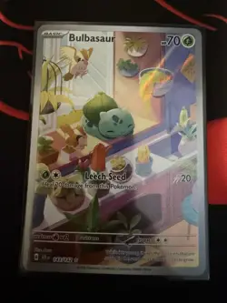 Pokemon TCG Bulbasaur Stellar Crown Illustration Rare Card 143/142 NM Condition - Image 1