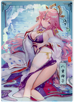 ❤YAE MIKO - Goddess Story Anime Waifu Doujin Card LOVE PICKING STARS ZR-02 Card - Image 1