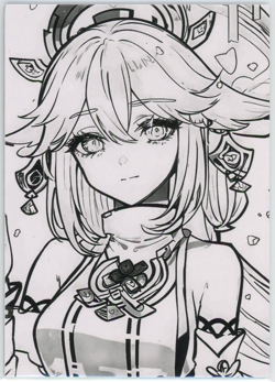 ❤YAE MIKO - Goddess Story Anime Waifu Card - DIMENSIONAL OKA -BW-YM - GENSHIN - Image 1