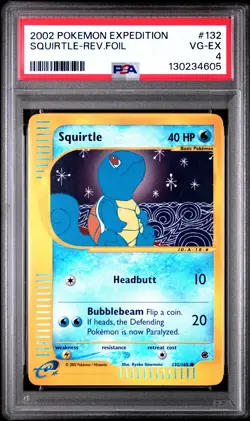 2002 POKEMON EXPEDITION #132 SQUIRTLE-REVERSE FOIL PSA 4 - Image 1