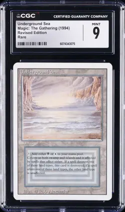 1994 MAGIC: THE GATHERING REVISED EDITION RARE UNDERGROUND SEA CGC 9 - Image 1