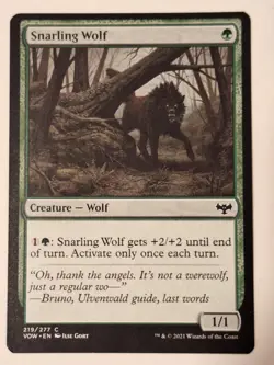 Snarling Wolf - Innistrad: Midnight Hunt - Magic the Gathering MTG Nice! - Image 1