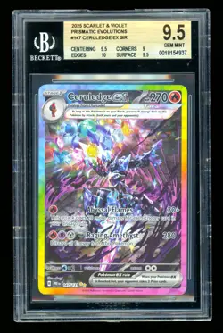 Pokemon TCG Ceruledge EX SIR Prismatic Evolutions 147/132 BGS 9.5 Gem Mint Holo - Image 1