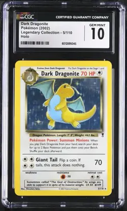 Pokemon Dark Dragonite Legendary Coll. Holo Rare #5 CGC 10 Gem Mint POP 7 !! - Image 2