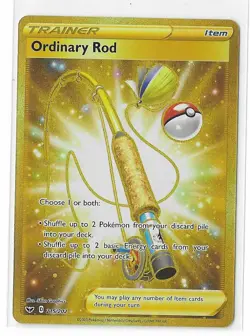Ordinary Rod 215/202 Sword & Shield Base Secret Rare Pokemon TCG NM - Image 1
