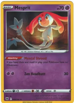Mesprit 66/189 Astral Radiance Holo Rare Pokemon Card TCG 066/189 Pokemon - Image 1