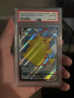 Pokemon Surfing Pikachu Vmax Full Art Celebrations 009/025 PSA 10 - Image 1