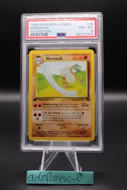 1999 Pokemon TCG Jungle 1st Edition Marowak 39/64 Uncommon PSA 8 NM-MT - Image 1