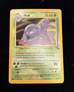 Pokemon TCG Muk Fossil 13 Holo Unlimited Holo Rare, Ungraded - Image 1
