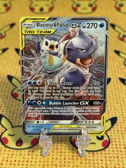Tag Team Blastoise & Piplup GX 38/236 Sm-Cosmic Eclipse Holo LP Pokemon TCG - Image 1