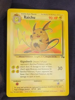 Lot of 2 Pokemon Raichu 29/62 Rare Fossil Set Unlimited Non Holo 1999 WOTC LP/NM - Image 1