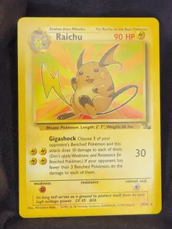 Lot of 2 Pokemon Raichu 29/62 Rare Fossil Set Unlimited Non Holo 1999 WOTC LP/NM - Image 3