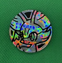 Pokemon TCG Fennekin Collectors Coin Silver Rainbow Holo Cracked - Image 1