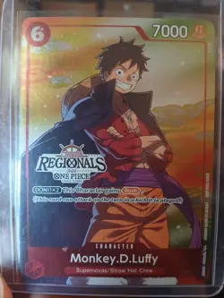 One Piece Monkey.D.Luffy P-001 Online Regional 2024 Vol. 2 Participant Promo NM - Image 1
