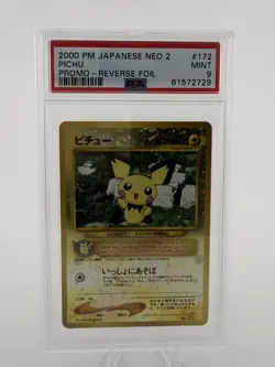 2000 POKEMON JAPANESE NEO #172 PICHU HOLO PSA 9 MINT - Image 1
