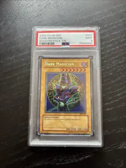 2003 Yu-Gi-Oh! Collector's Tin Dark Magician BPT-007 Secret Rare PSA 9 MINT - Image 1