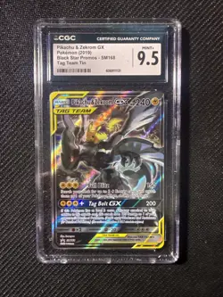 CGC 8 Pikachu Zekrom GX Tag Team #SM168 Black Star Promo NM/Mint Pokemon TCG - Image 1