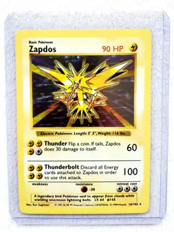 Pokemon Base Set ZAPDOS Holo Rare SHADOWLESS Wotc 1999 Vtg Holographic - Image 1