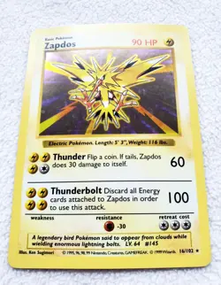 Pokemon Base Set ZAPDOS Holo Rare SHADOWLESS Wotc 1999 Vtg Holographic - Image 4