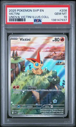 2025 POKEMON SVP EN-SV BLACK STAR PROMO #208 VICTINI PSA 10 - Image 1